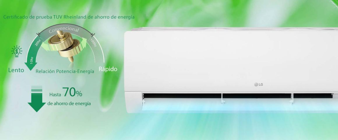 Aire acondicionado inverter de 18K BTU - 70% de ahorro de energía